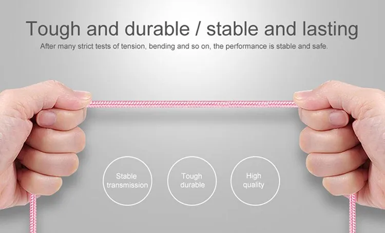 1m 2m 3m Nylon Braided USB Data Cable Low Price Stable Android Type C Micro USB Charging Cable Flexible Phone USB Cable - ANKUX.COM