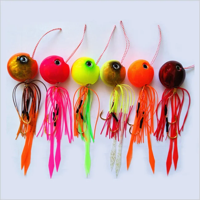 Sliding Ball Shape Lead Jig Silicon Fishing Skirts Fishing Tackle