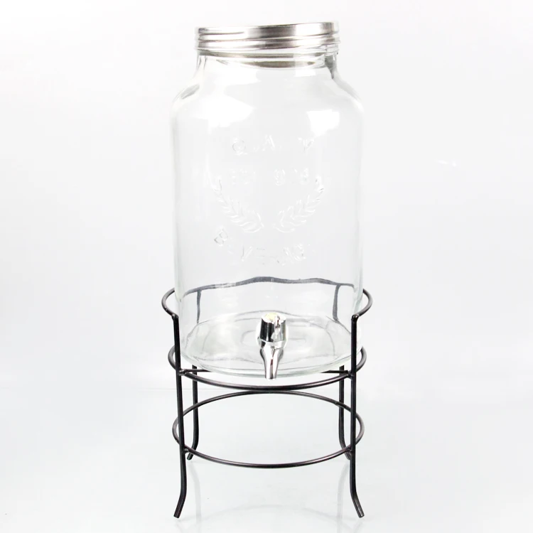 Wholesale Beverage Glass Drink Juice Dispenser Jar With Metal Tap Buy