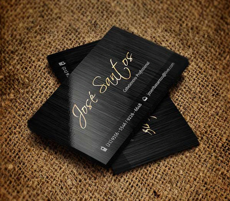 personal design black art paper custom business cards
