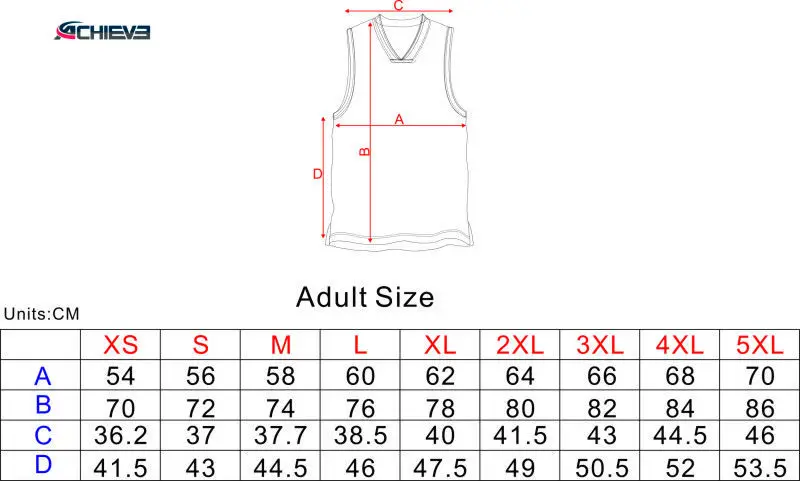 Men S Basketball Jersey Size Chart