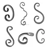 wrought iron C&S type scroll forged iron element scroll used at fence & gate & balcony
