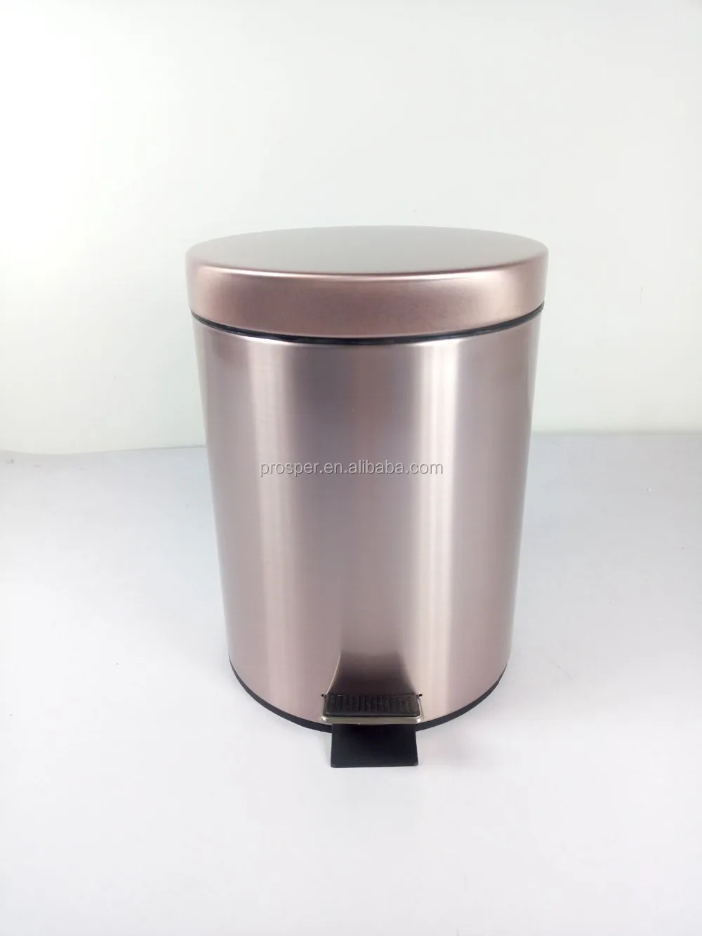 Rose Golden Garbage Bin Luxury Trash Can Metal Rose Golden Waste Bin