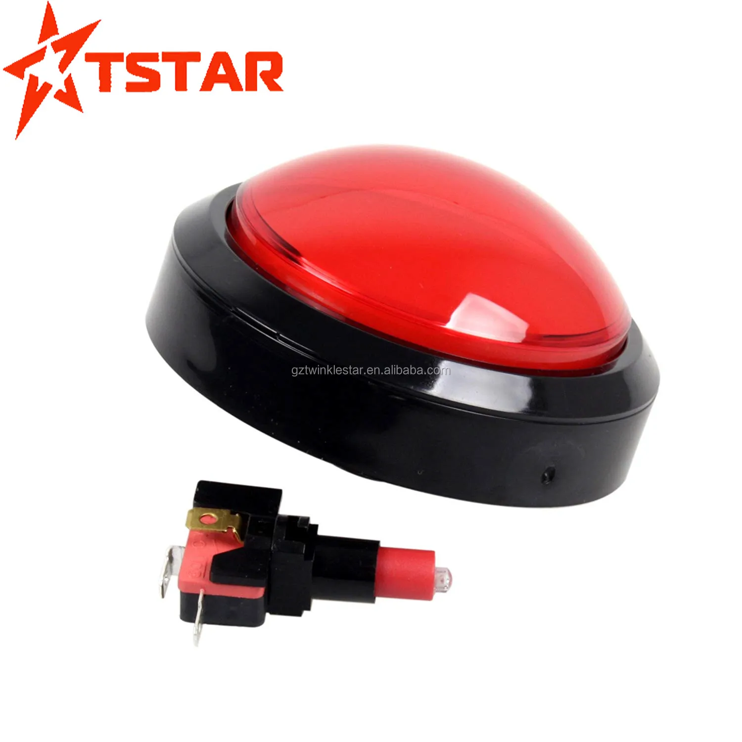 Circle 100mm Illuminated Plastic Push Button For Momentary Game