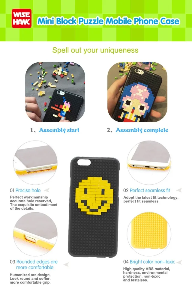 Wisehawk 4 In 1 Mini Block Diy Puzzle Game Phone Case View Puzzle Game Phone Case Wisehawk Product Details From Shantou Chenghai Lianxia Wisehawk Plastic Factory On Alibaba Com