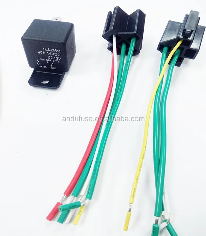 12 Volt Automotive Relay With Wiring Harness And Socket