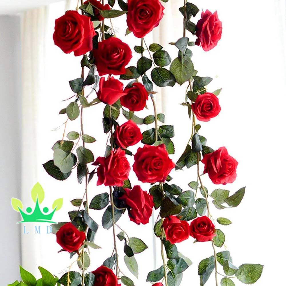 Artificial Rose Bouquet Silk Flowers Floral Valentine Ivy Vine Wedding VARIOUS