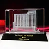 Crystal Laser Engraving 3D Cube Glass Building Model Celebration Gifts
