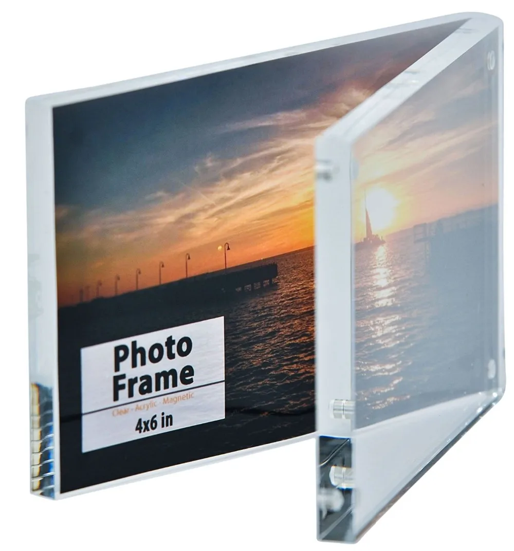 4x6" Custom High Quality Clear Double Sided Acrylic Photo Frame With