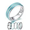 Novel Stainless Steel Unisex Created Crystal 6mm Integrated Men's Band Ring
