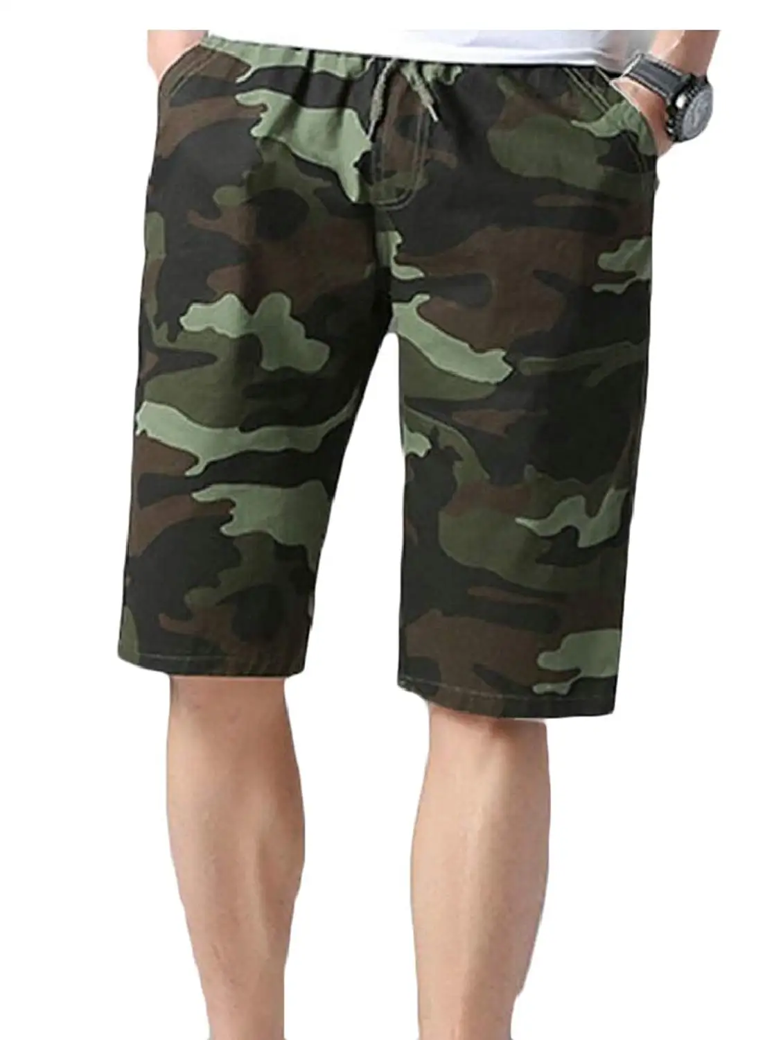 WSPLYSPJY Mens Camouflage Printing Elastic Waist Beach Board Shorts Swim Trunks
