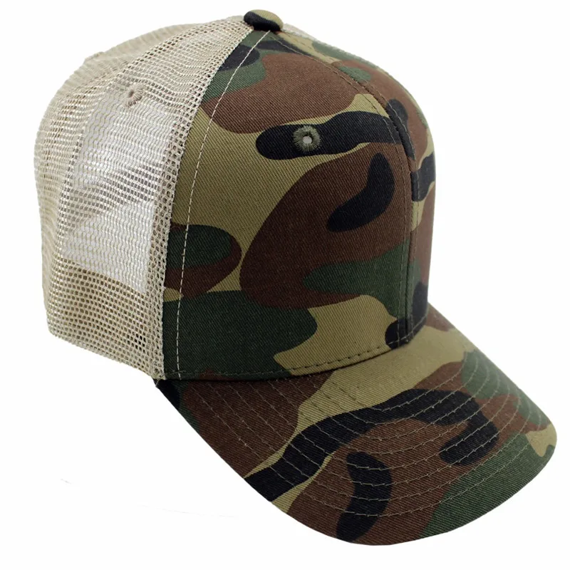 Custom Blank Camouflage Trucker Cap Hat Camo Mesh Baseball Caps Men