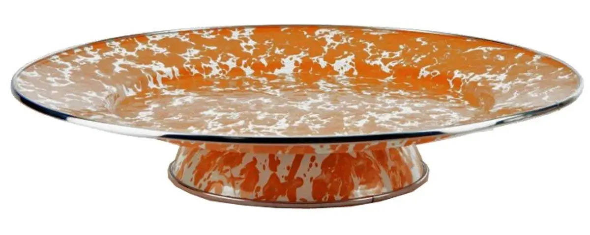 Golden rabbit Enamelware Malibu Dots Orange 10.5 Dinner Plate
