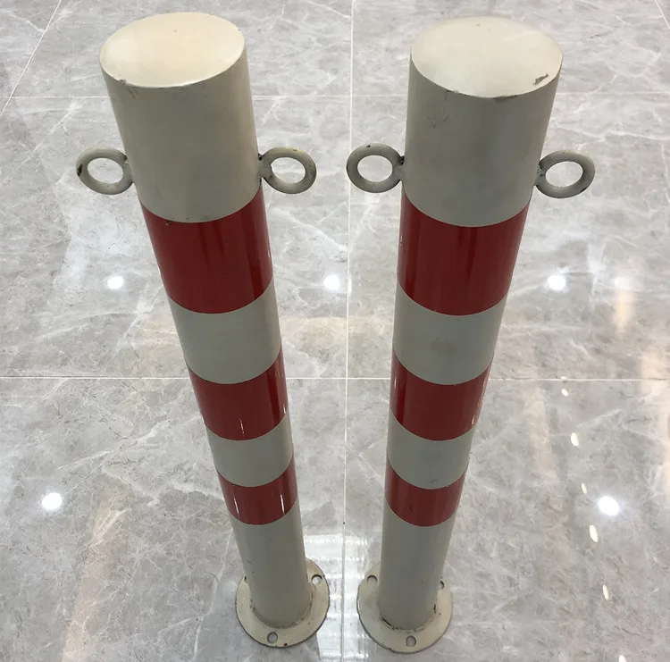 With ring iron warning column metal delineators bollard steel warning post