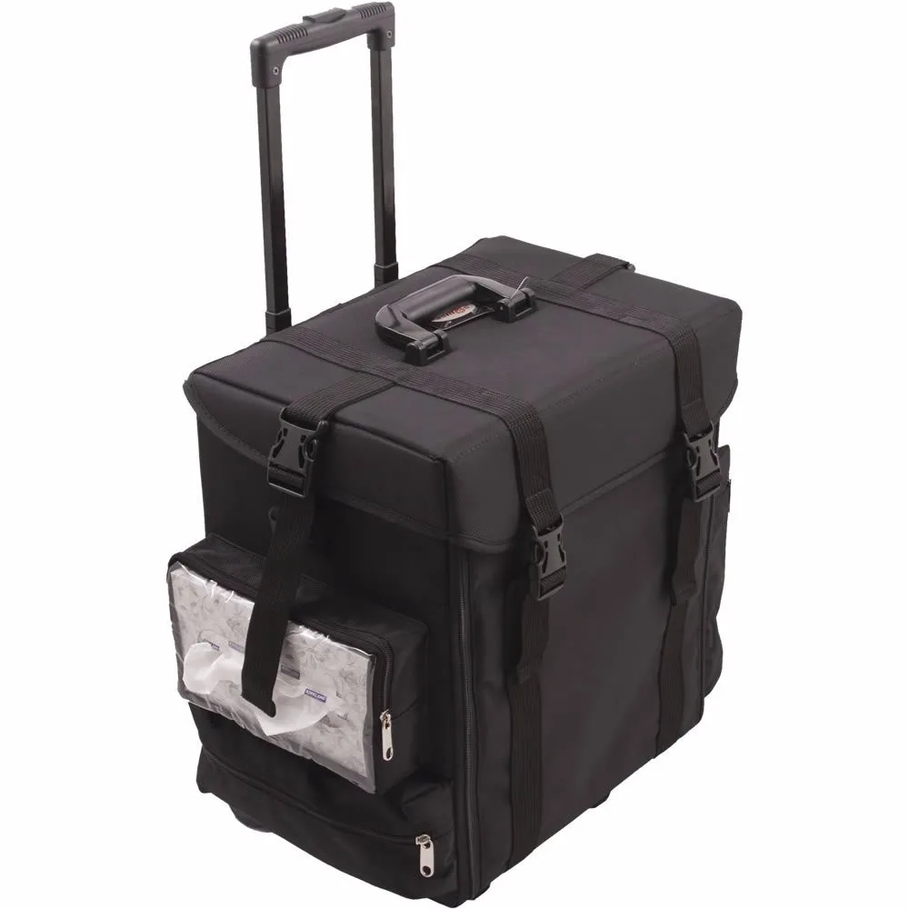 Softsided Nylon Rolling Train Cosmetic Case Beauty Makeup Case With