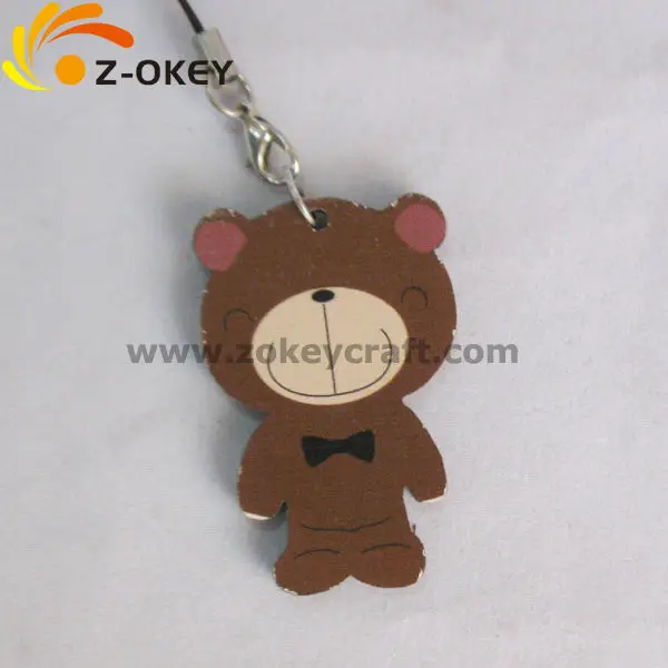 ZWP1246 Yiwu cute bear-shape wood key chain alibaba com
