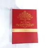 Classical customized muslim scroll wedding invitation with elegant box and silk bow