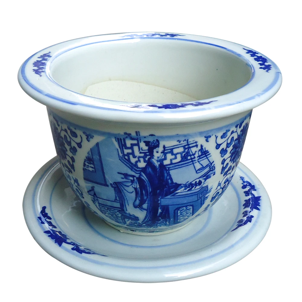 Traditional Ceramic Chinese Flower Pot Painting Designs For Garden Use