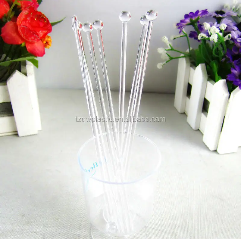 Transparent Plastic Cocktail Drink Stirrers Swizzle Sticks,Made Of