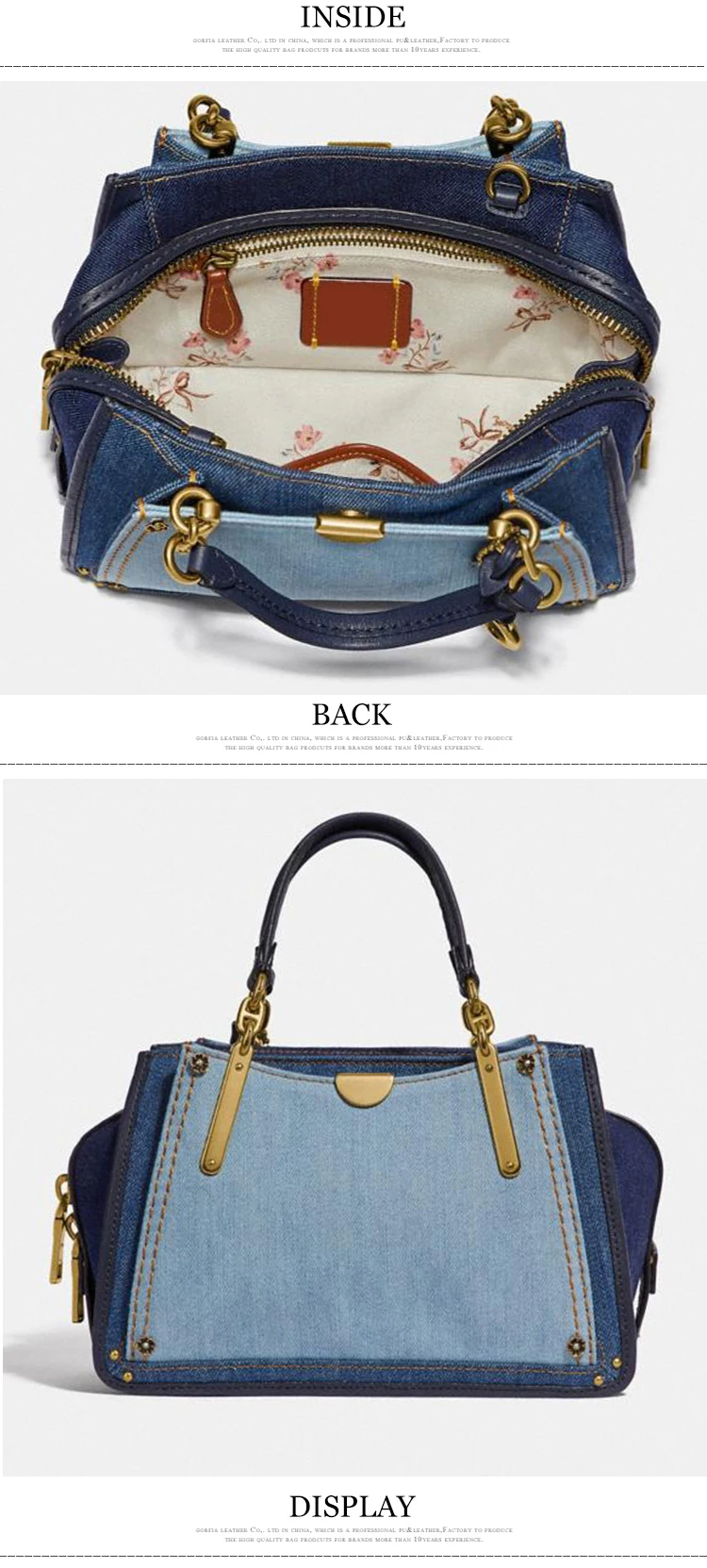 quilted denim shoulder bag