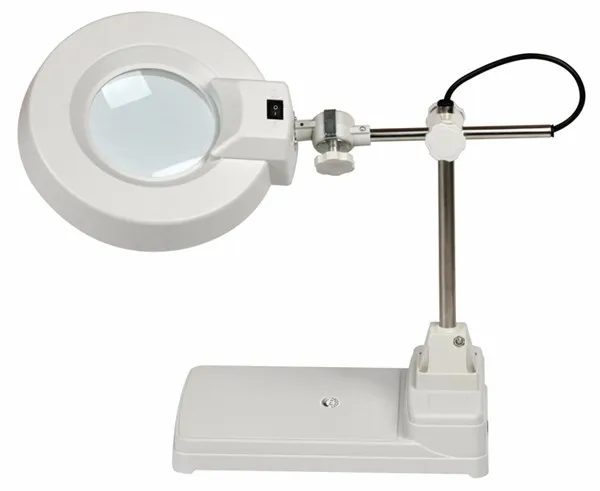table top magnifying glass with light
