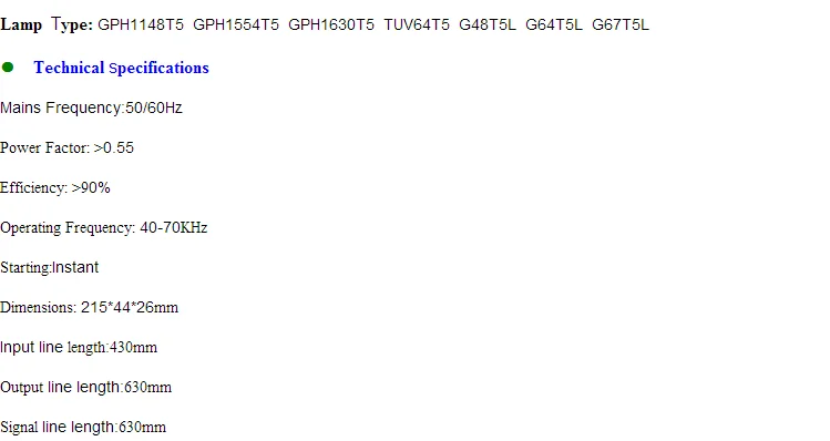 electronic ballast for T5