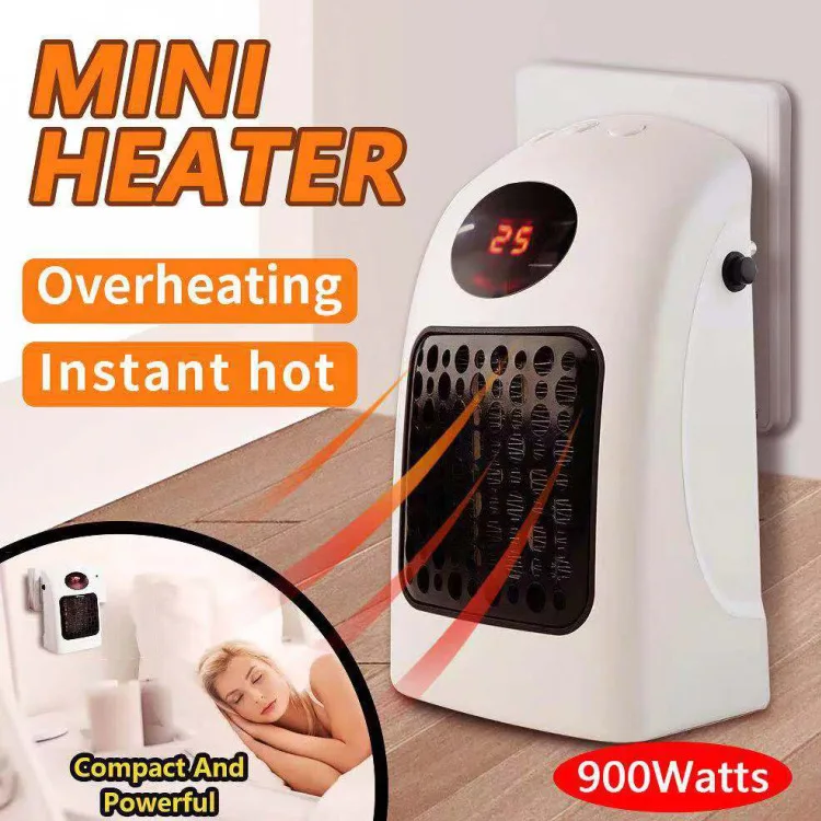 Congsu Portable Mini Handy Electric Fan Heater Heating Stove Radiator Warmer Plug in Hot Air Fast Wall Heater Blower for Home Wi