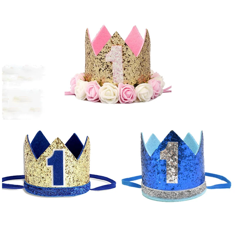 Decoracion Para Fiesta De Primer Cumpleanos De Bebe Nina De 1 Ano Sombrero Rosa Y Azul Dorado Venta Al Por Mayor Buy Sombrero De Cumpleanos Para Nino Y Nina Sombrero Rosa Azul Para Cumpleanos Decoracion Para