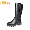 Bottine Leather Thigh High Heel Knee Boots for Kids