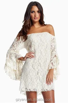 Lace Dress with Puffy Sleeves