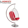 HC120 Adult Indoor Moon Round Transparent Bubble Ball Acrylic Swing Hanging Chair with Stand