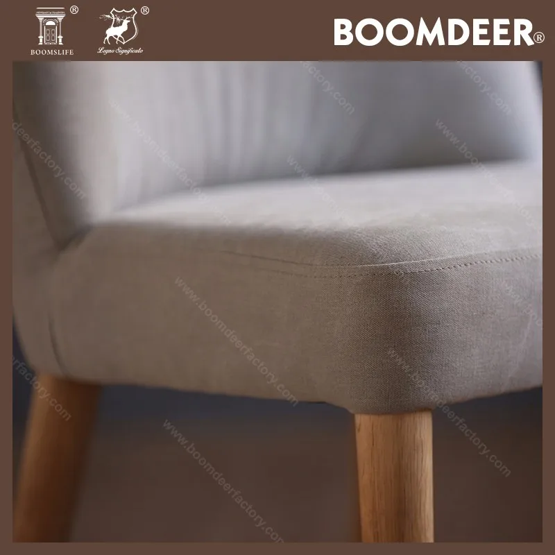 product-Modern furniture design fabric chair wood legs upholstered dining chair-BoomDear Wood-img-1