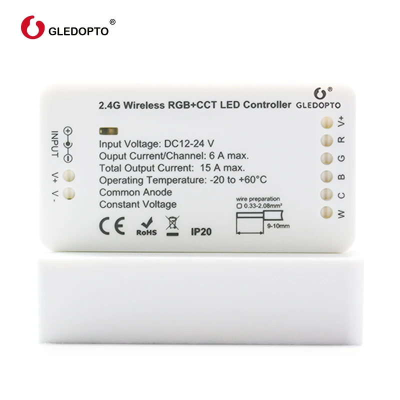 gledopto 1ID/2ID rgb+cct led controller ZIGBEE ZLL DC12-24V strip light controller work with echo plus smart app control