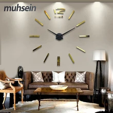 Home decoration big mirror wall clock modern design 3D DIY large decorative wall clocks watch wall unique gift