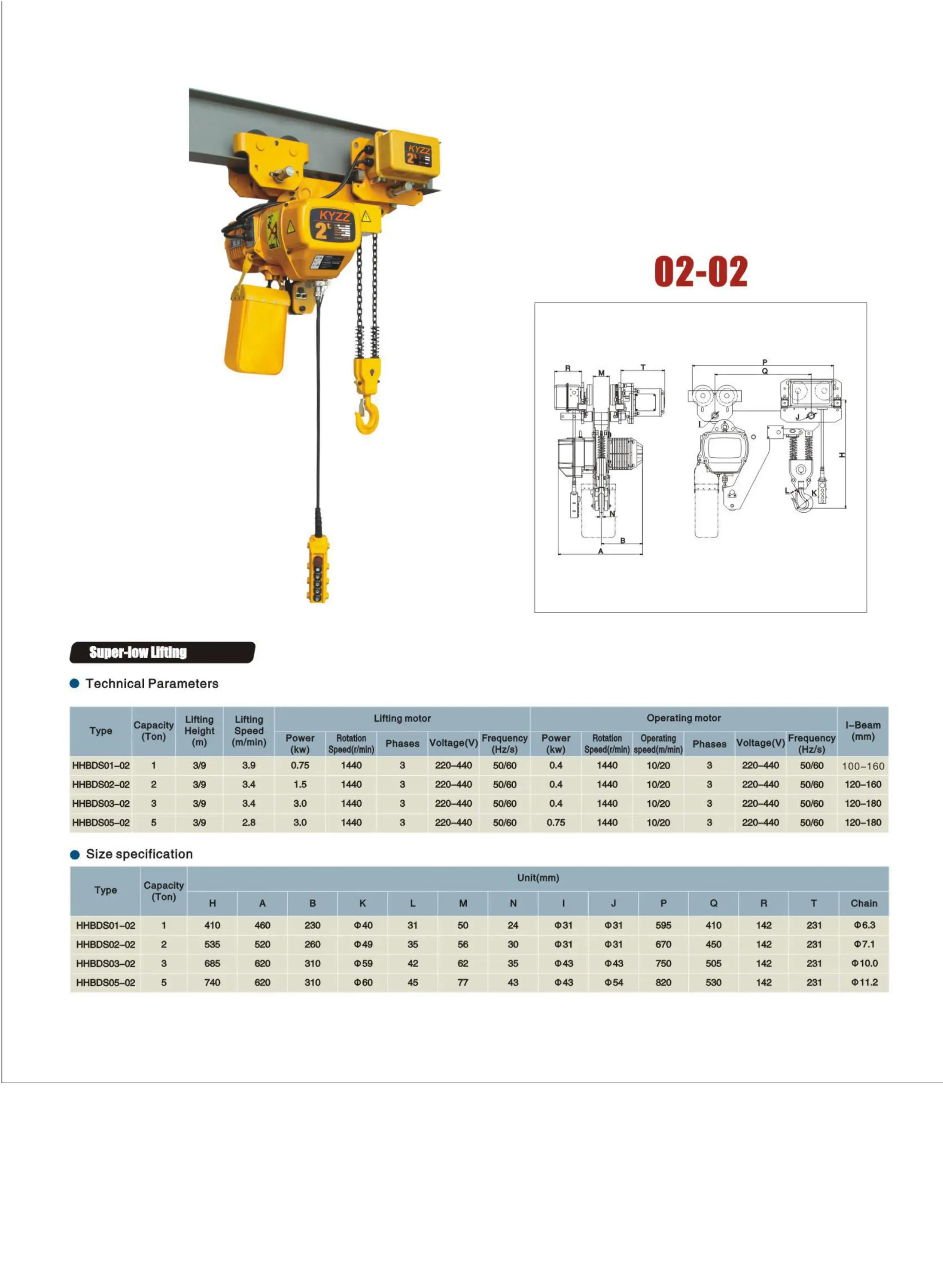 1 Ton 5 Ton Low Headroom Used Chain Hoist Electric,500kg Electric Chain