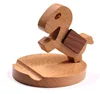 Custom logo and packaging wood mobile desktop wooden phone holder
