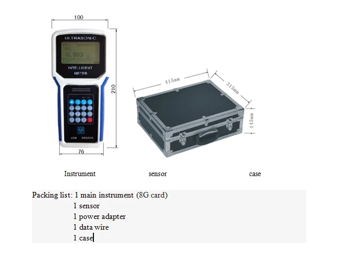 Portable ultrasonic fuel water level sensor meter