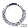 Nose Ring 316L Surgical Steel Casting Piercing Ring. 18g 8mm Silver Eternity Crystal Embellished Ring