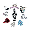 Customize High Quality Middle Finger Embroidery Patch Cap Clothes Iron on Sew on Gesture Patch