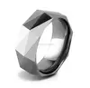 8mm Men Tungsten Carbide Ring Wedding Engagement Band Silver Multi Facet Fashion Band Size 7-14