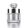 luxury cosmetic packaging 5g 15g 30g 50g silver acrylic unique shape jars 5ml with diamond crystal top