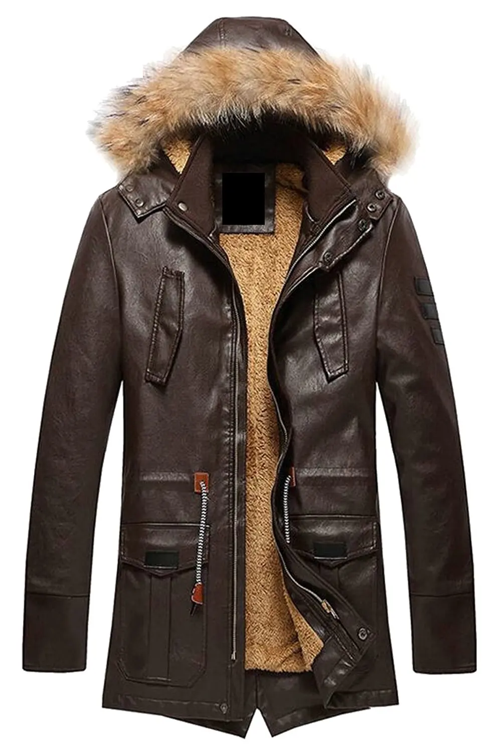 Hokny TD Mens Winter Ourdoors Hooded Mid Length Parka Coat Outwear