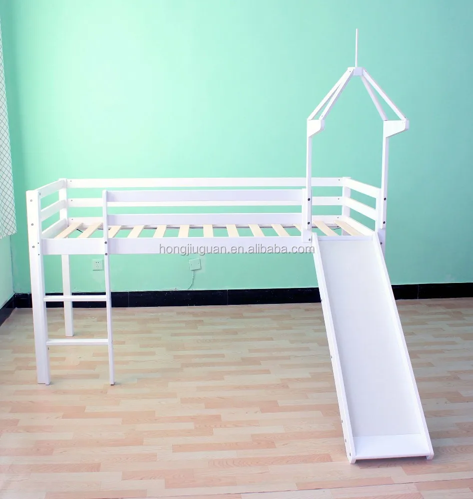 Slaapkamer meubilair, houten half hoogslaper, kinderen bed bedden ...