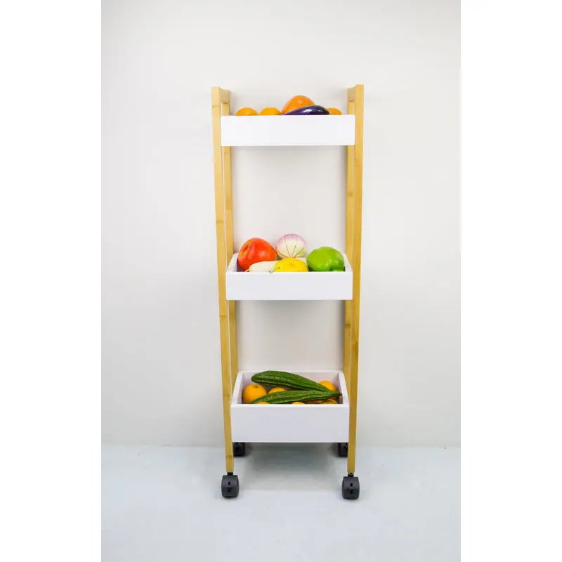 Bambkin Bamboo Storage Rack Bamboo Frame With White Mdf Board Tray