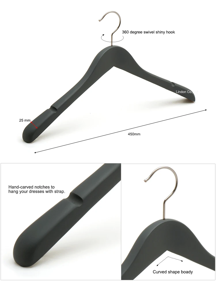 Non-Slip Arched Metal Hanger (Black)