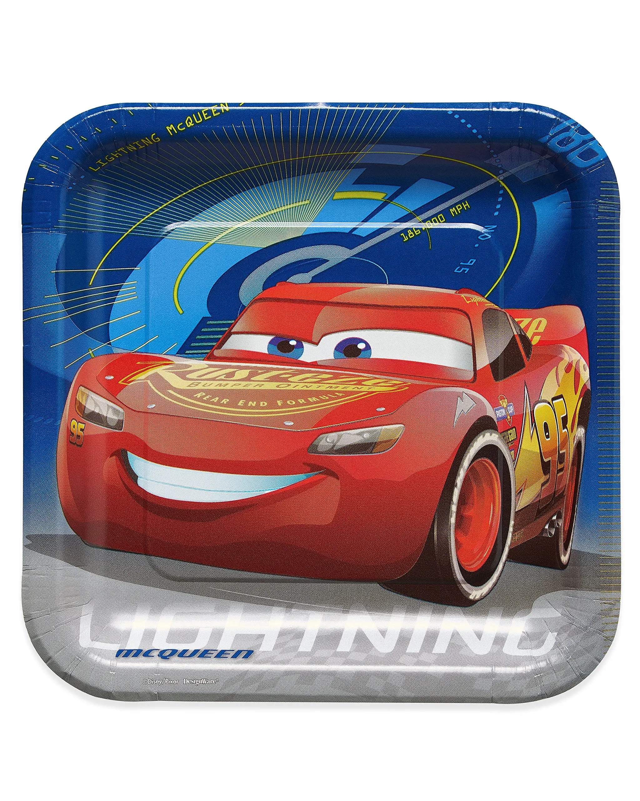 2 Pk Cars 3 8in Melamine Rimmed Plate