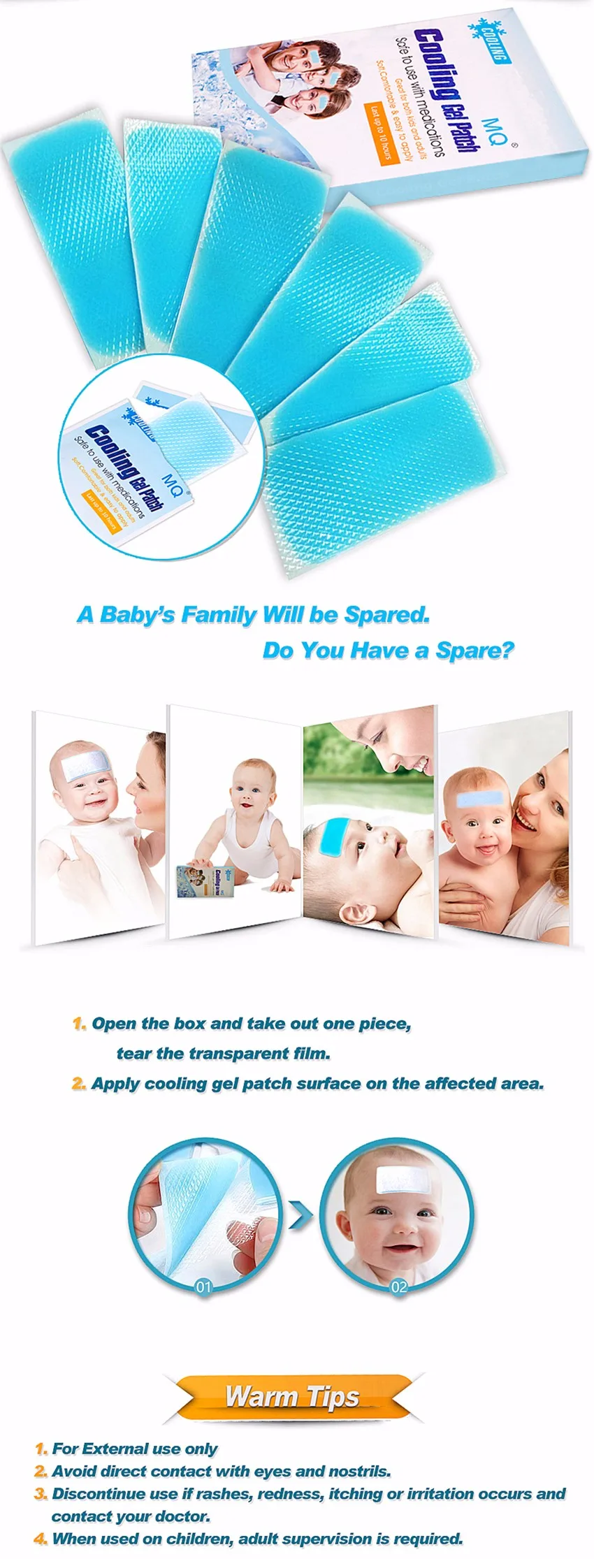 Direct Factory Baby Fever Cooling Patch Baby Cooling Gel Patch Cool