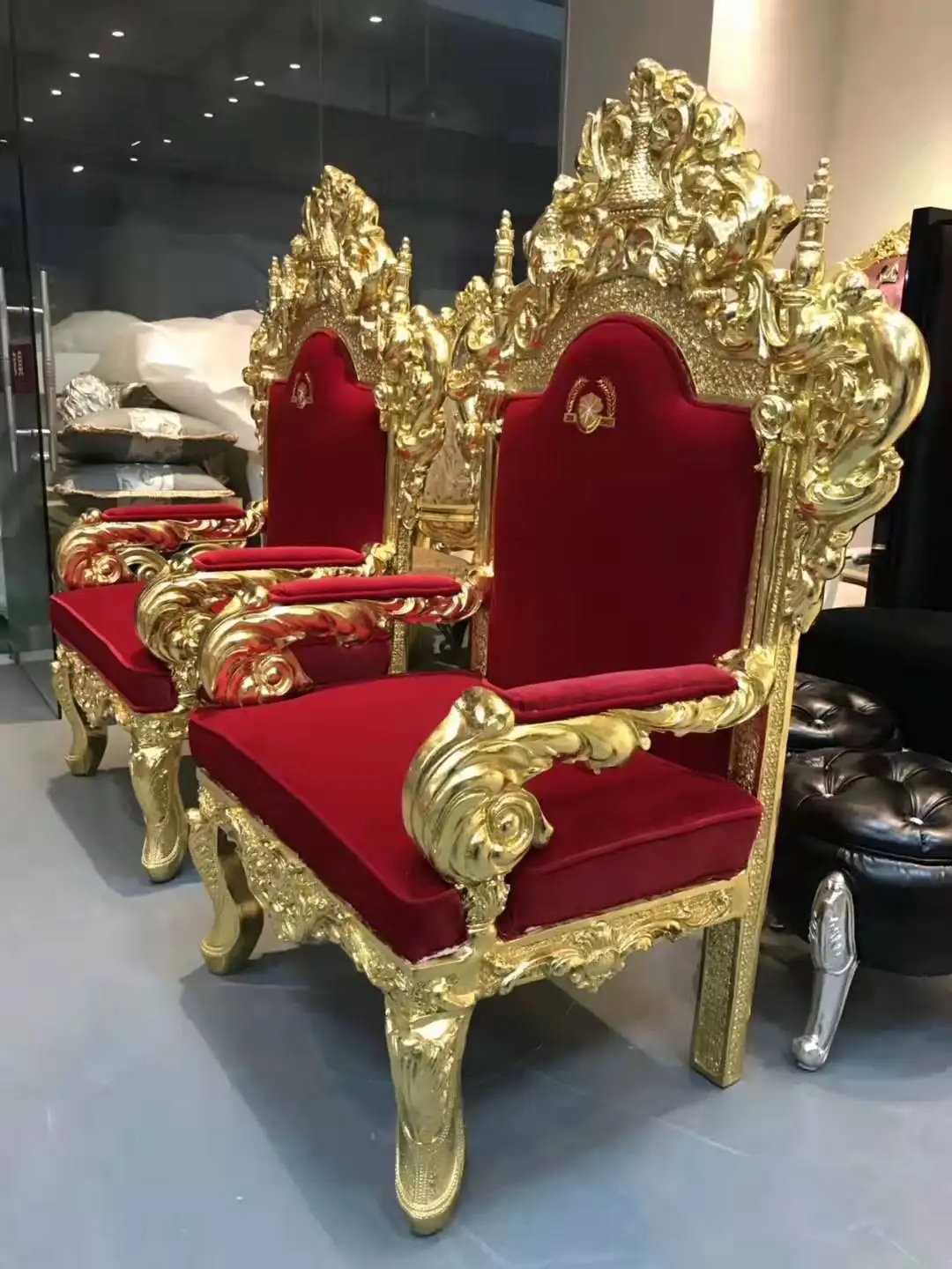 classical high back king throne wedding chair