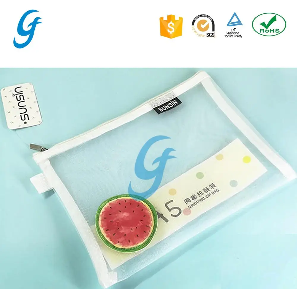 Various Color Small Nylon Mesh Zipper Pouch Bag With Custom Label Buy