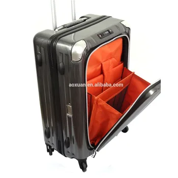 hard luggage with outside pocket